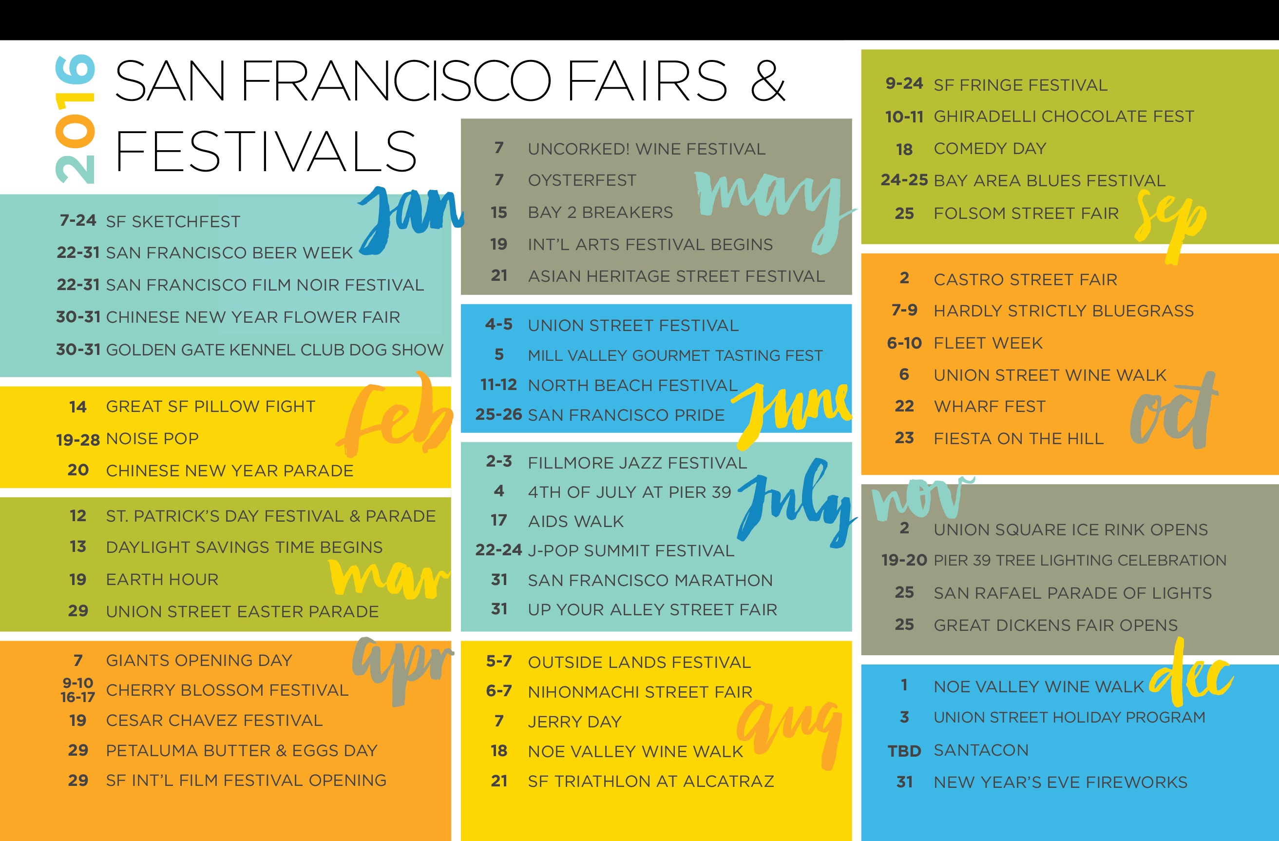 San Francisco Events Calendar 2016 San Francisco Real Estate Group